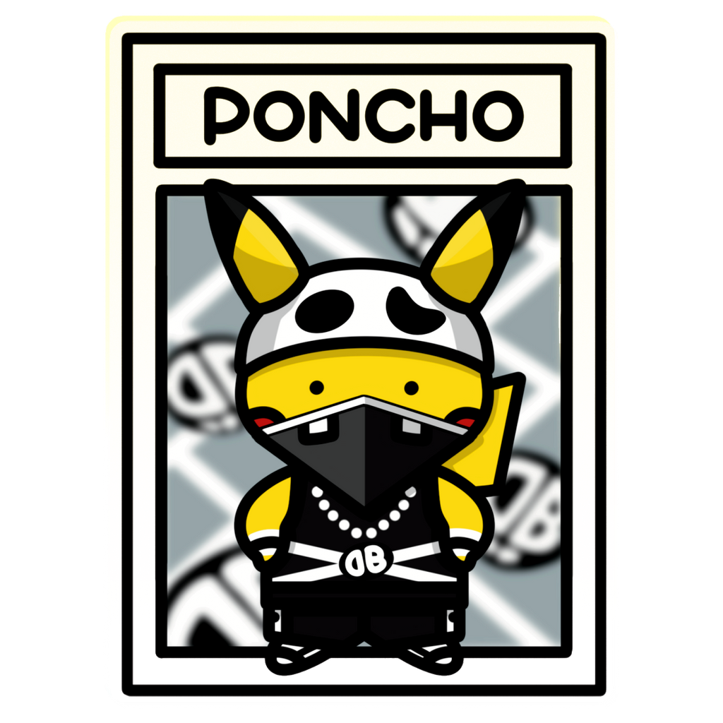 Bokémon TCG Acrylic Keychain - Poncho Wearing Pikachu