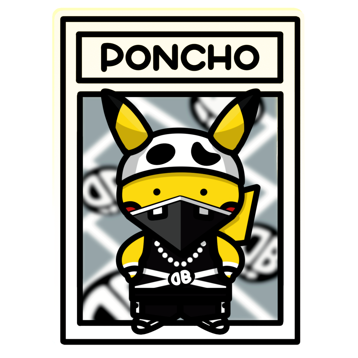 Bokémon TCG Acrylic Keychain - Poncho Wearing Pikachu