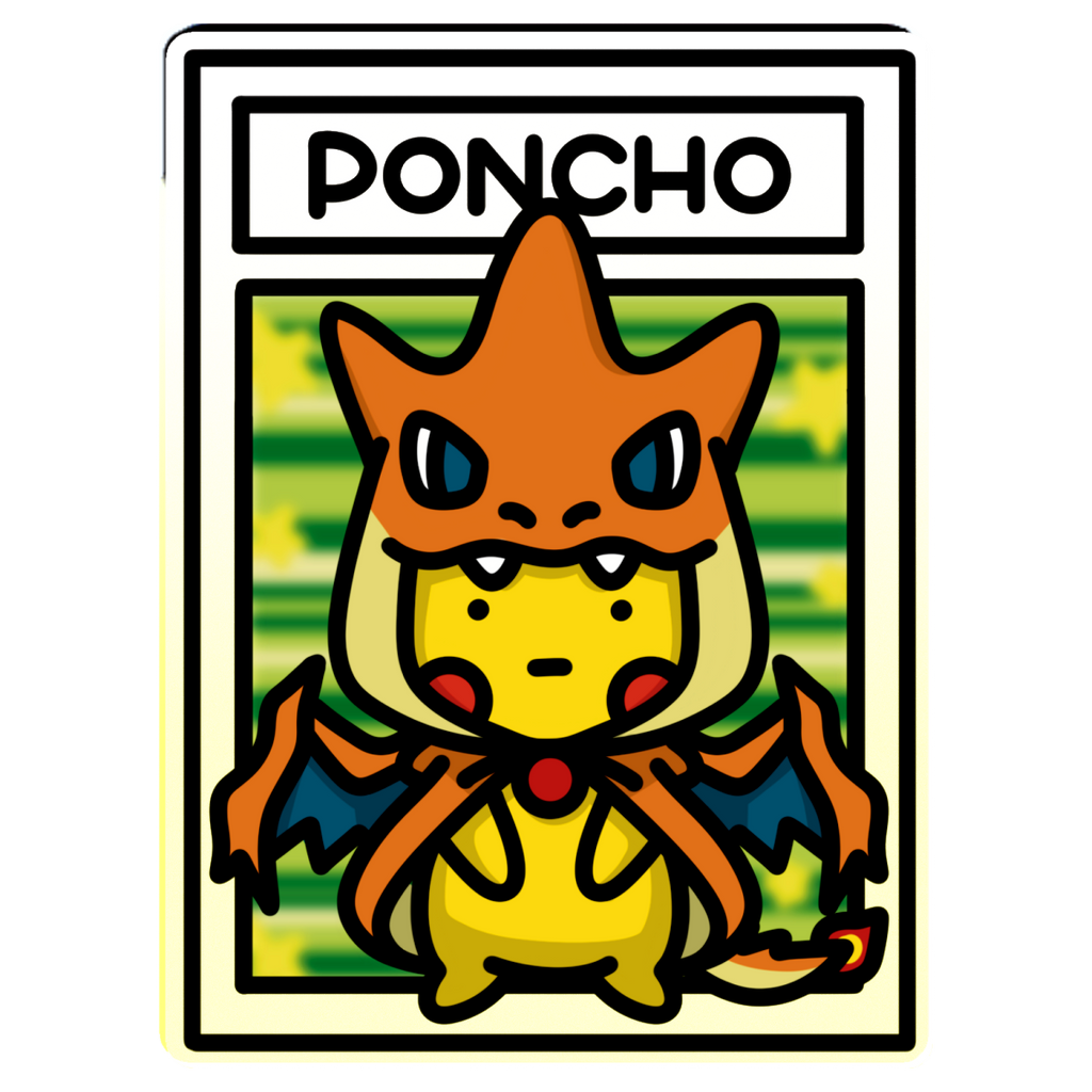 Bokémon TCG Acrylic Keychain - Poncho Wearing Pikachu
