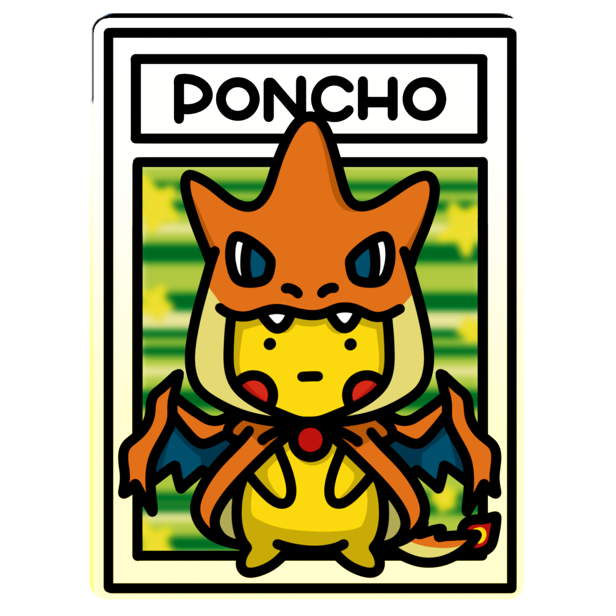 Bokémon TCG Acrylic Keychain - Poncho Wearing Pikachu