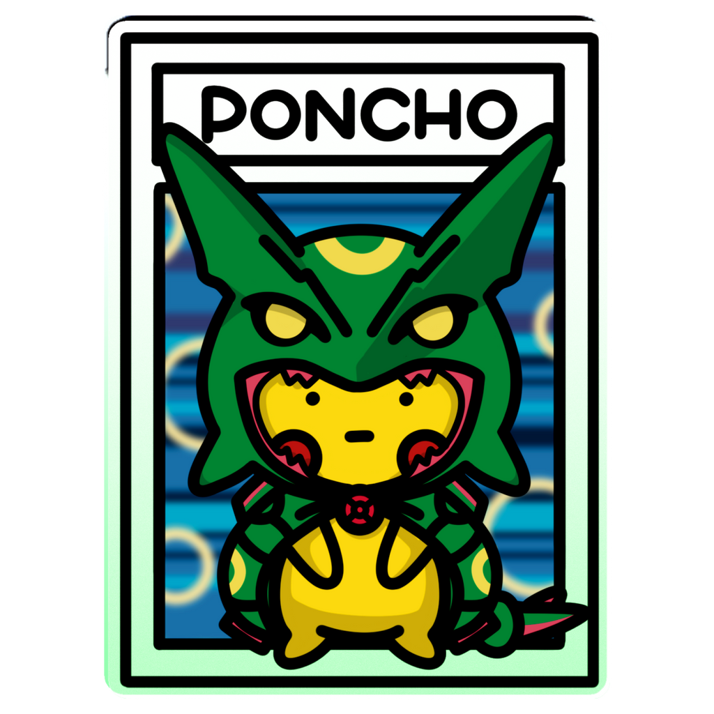 Bokémon TCG Acrylic Keychain - Poncho Wearing Pikachu