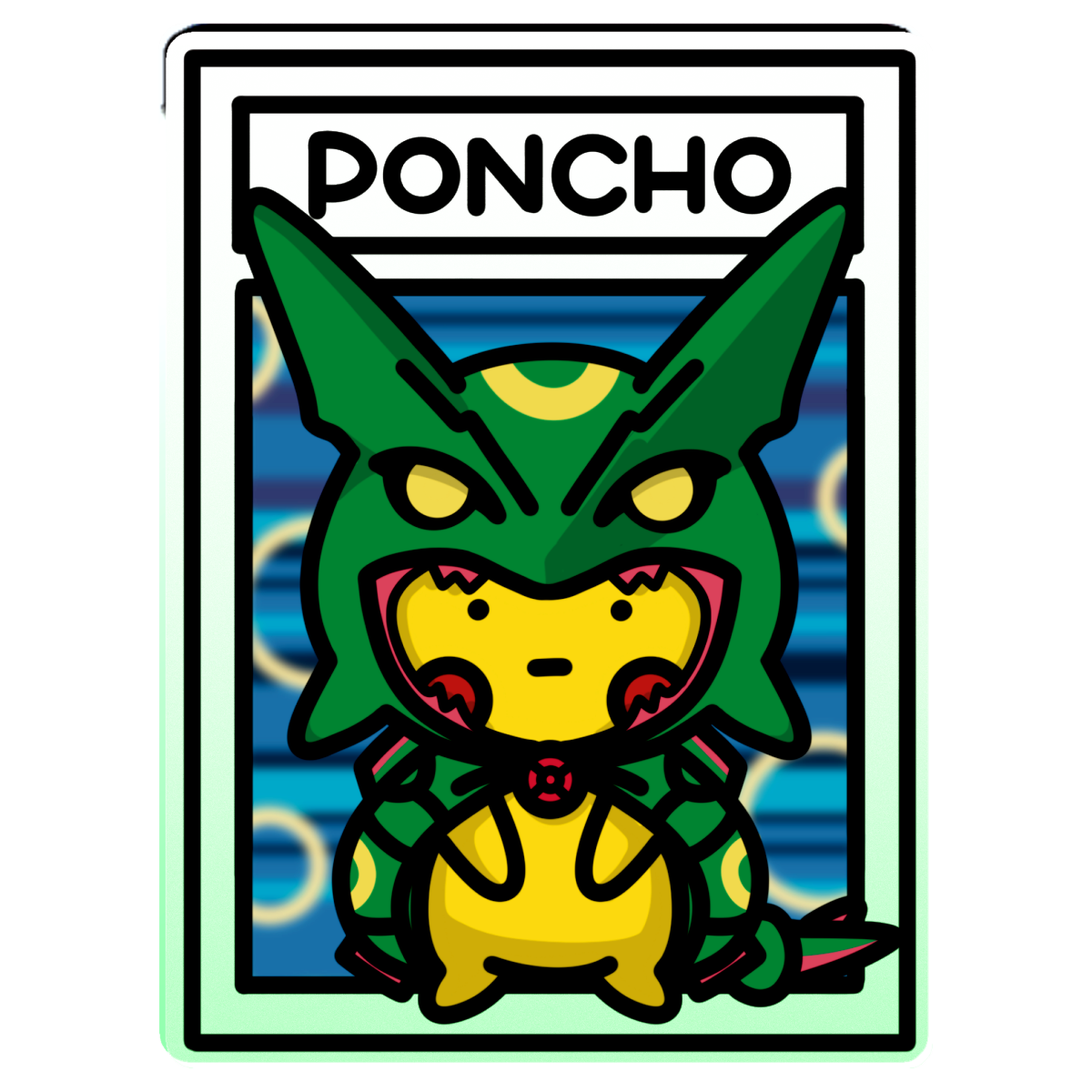Bokémon TCG Acrylic Keychain - Poncho Wearing Pikachu