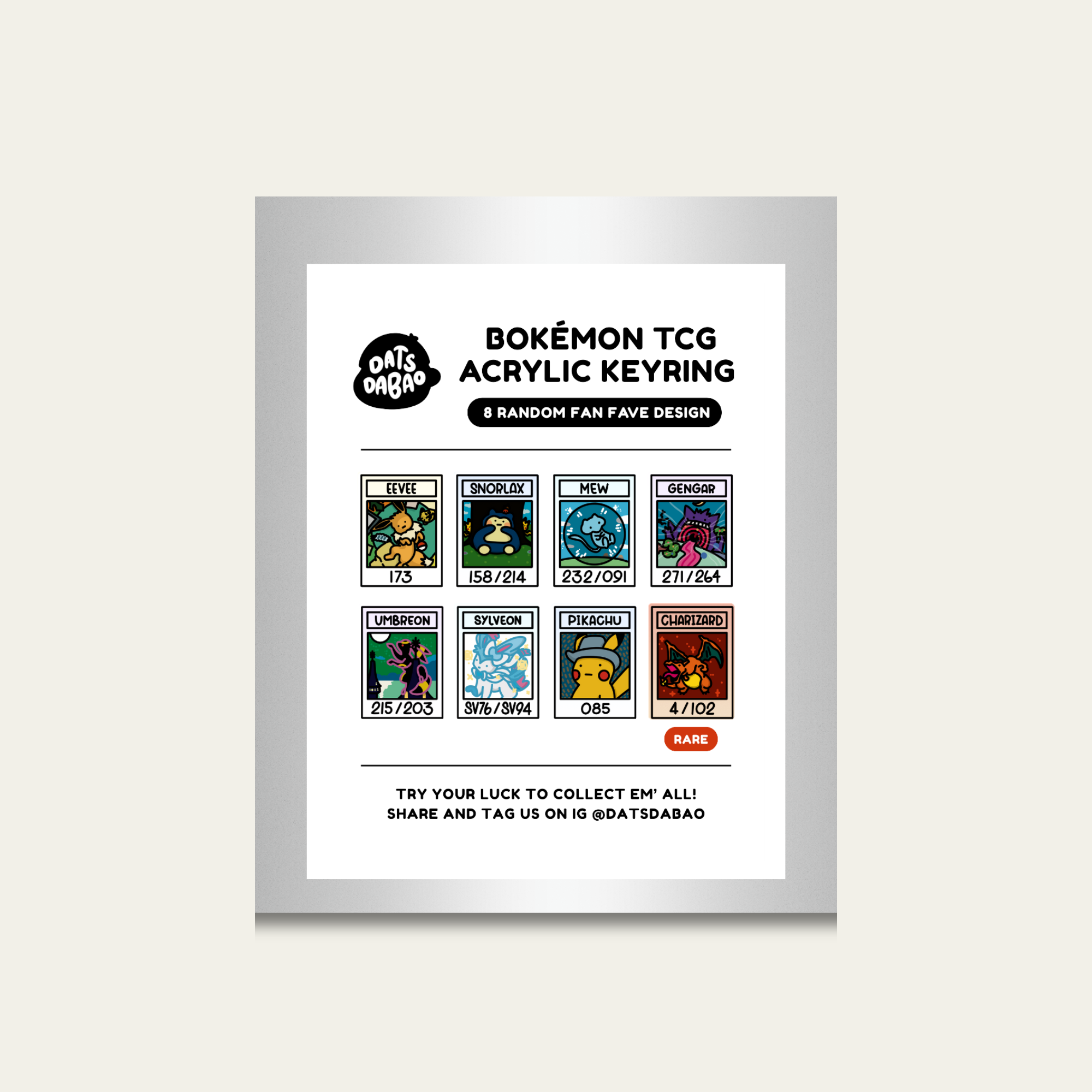 Bokémon TCG Acrylic Keychain