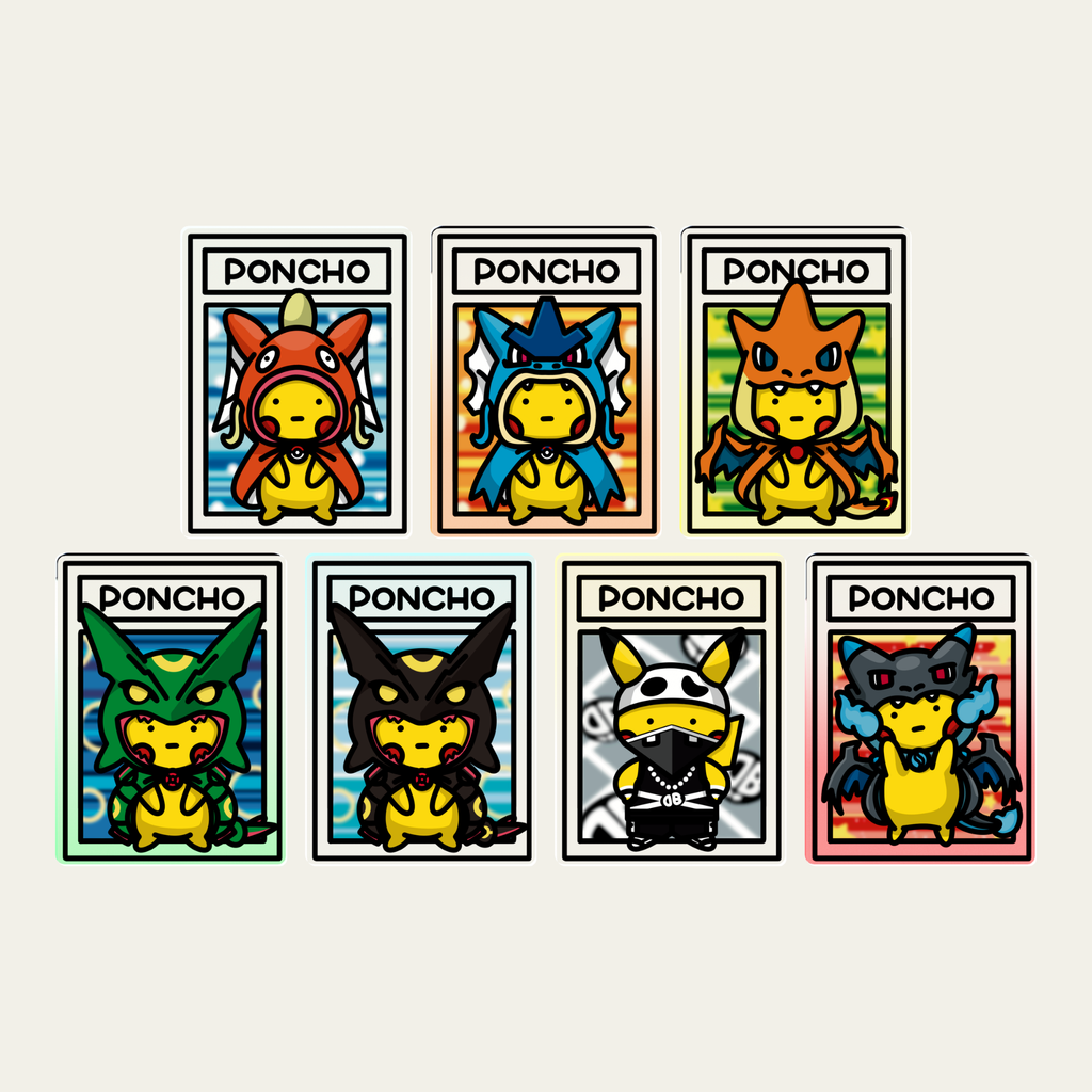 Bokémon TCG Acrylic Keychain - Poncho Wearing Pikachu