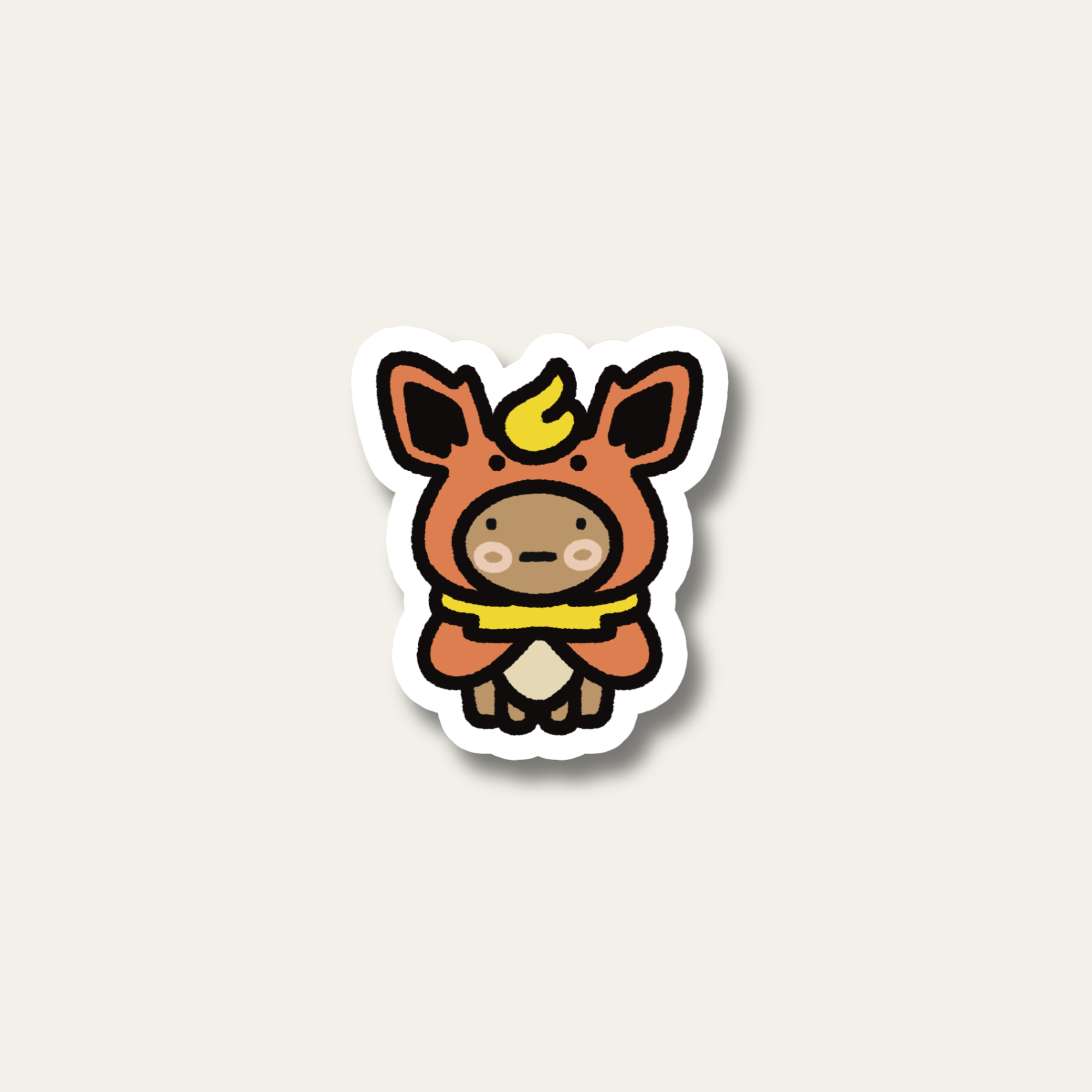 Flareon Poncho Wearing Eevee Sticker