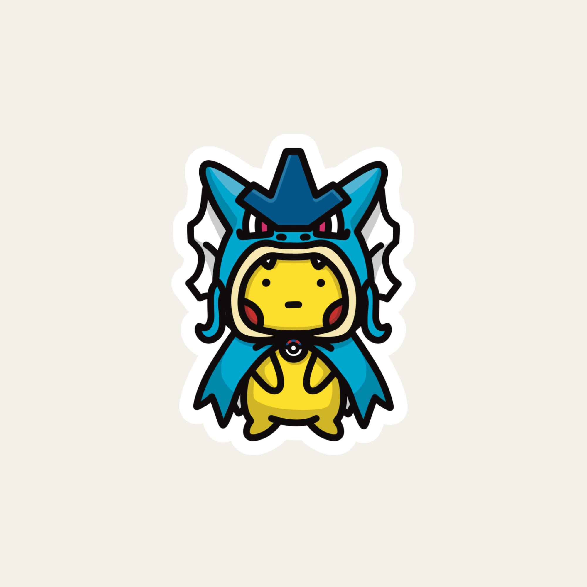 Gyarados Poncho Wearing Pikachu Sticker