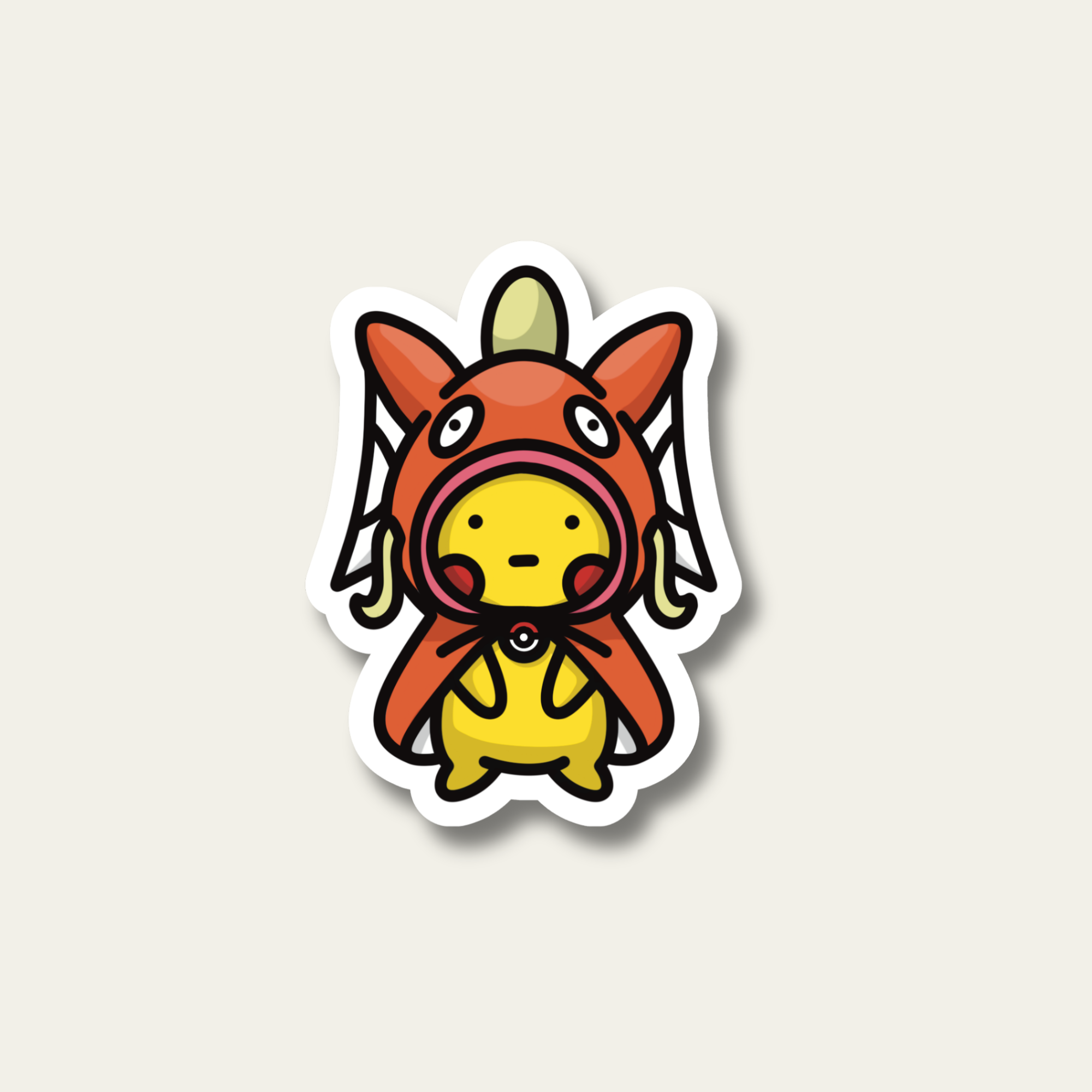 Magikarp Poncho Wearing Pikachu Sticker