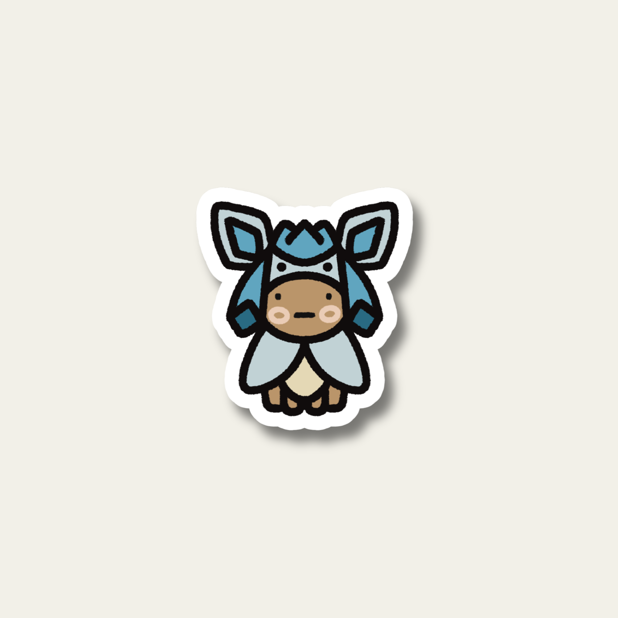 Glaceon Poncho Wearing Eevee Sticker