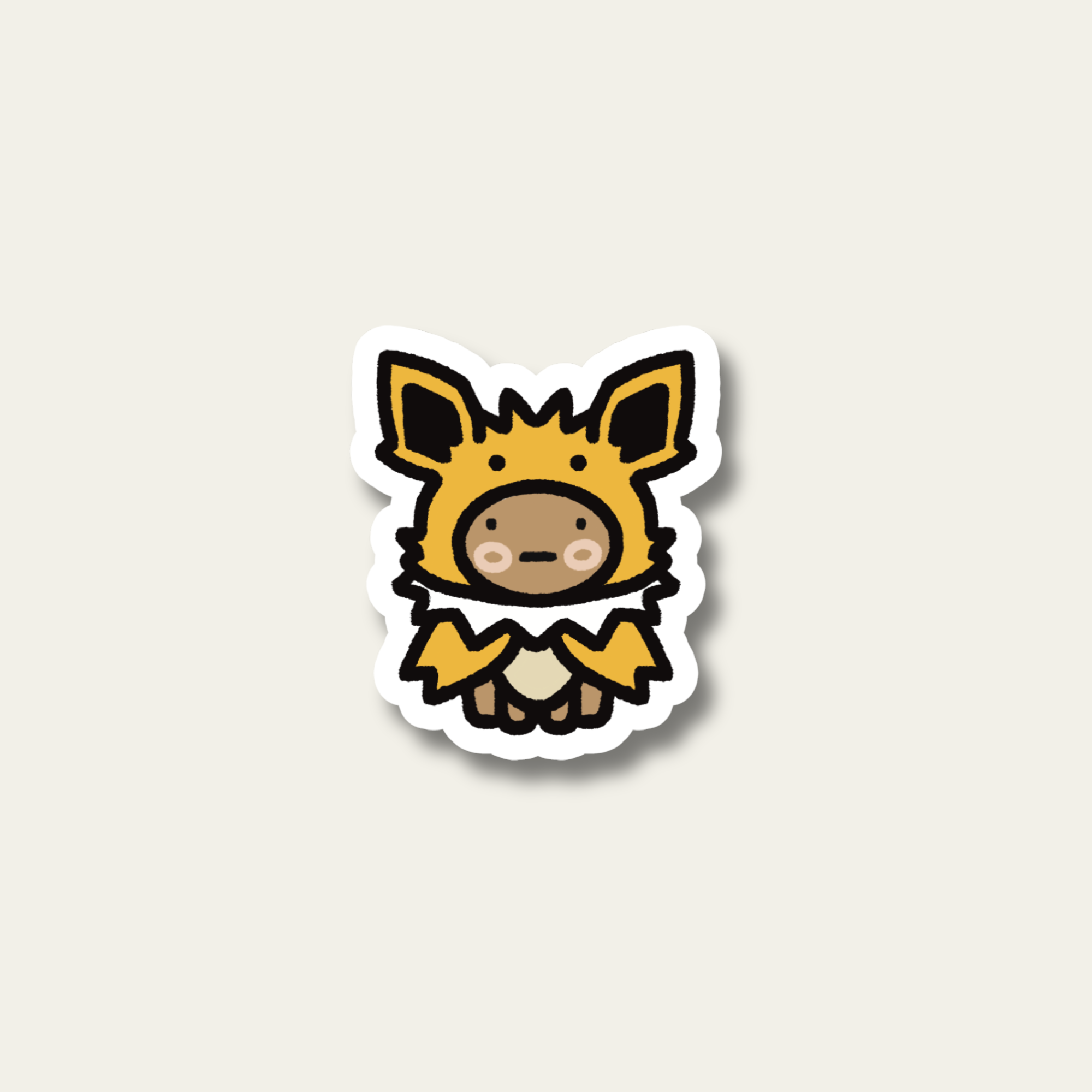 Jolteon Poncho Wearing Eevee Sticker