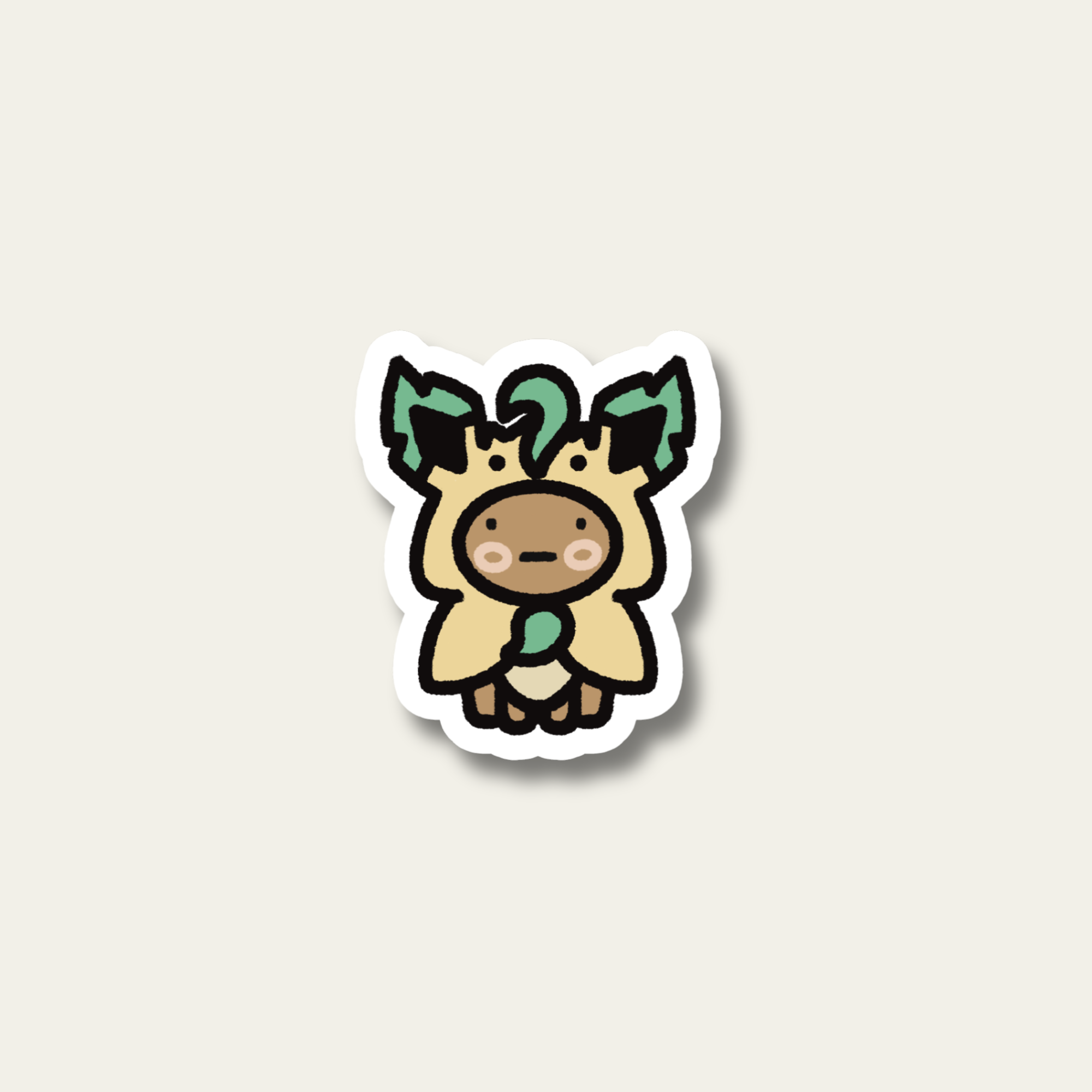 Leafeon Poncho Wearing Eevee Sticker