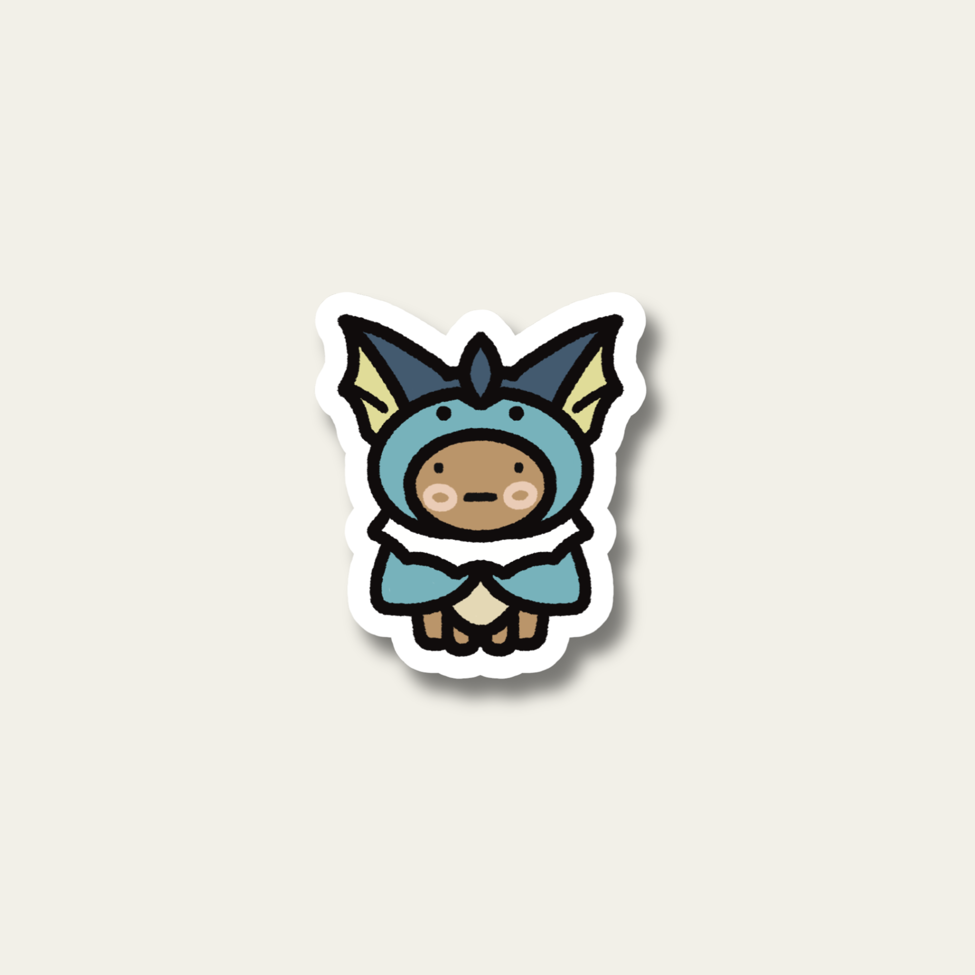 Vaporeon Poncho Wearing Eevee Sticker