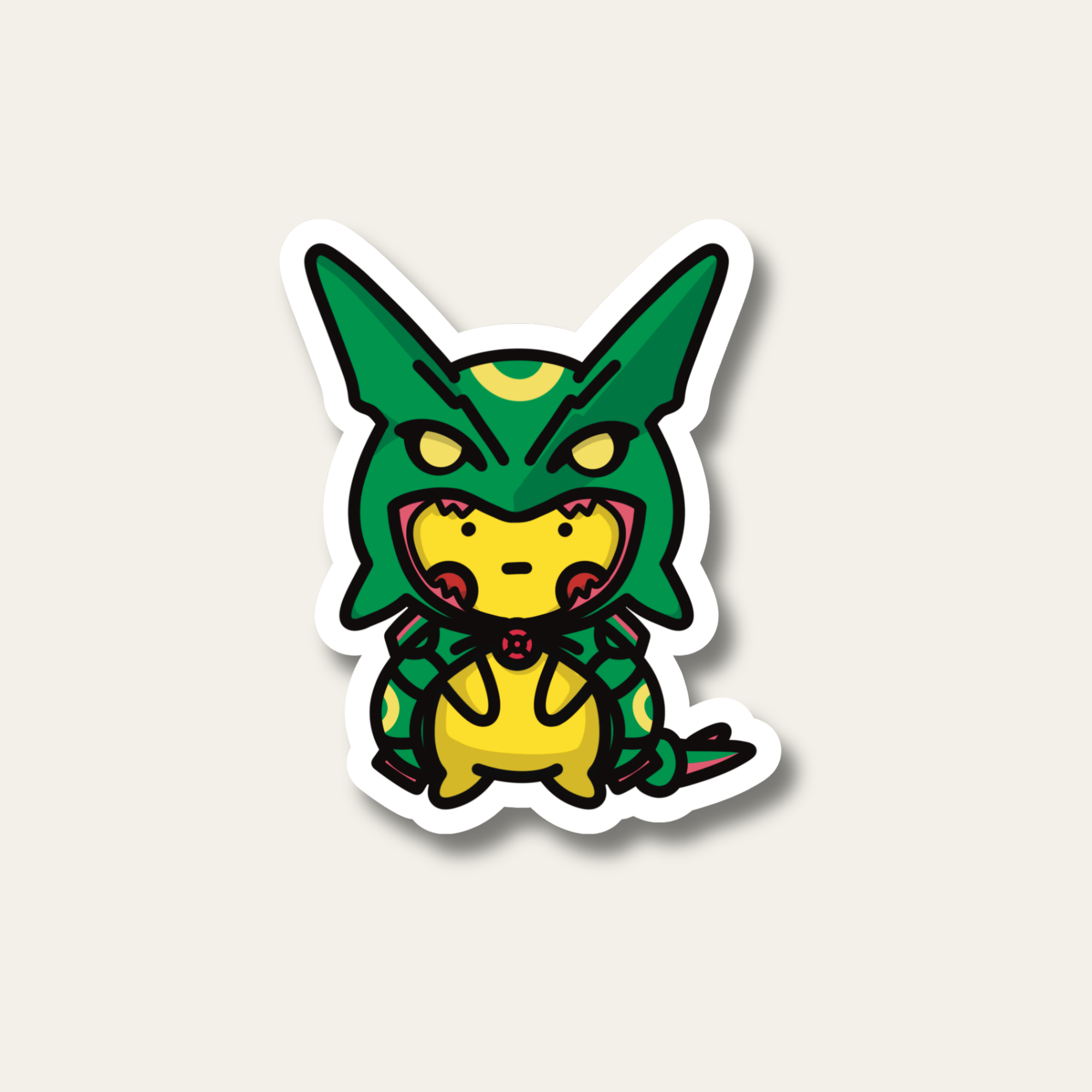 Rayquaza Poncho Wearing Pikachu Sticker