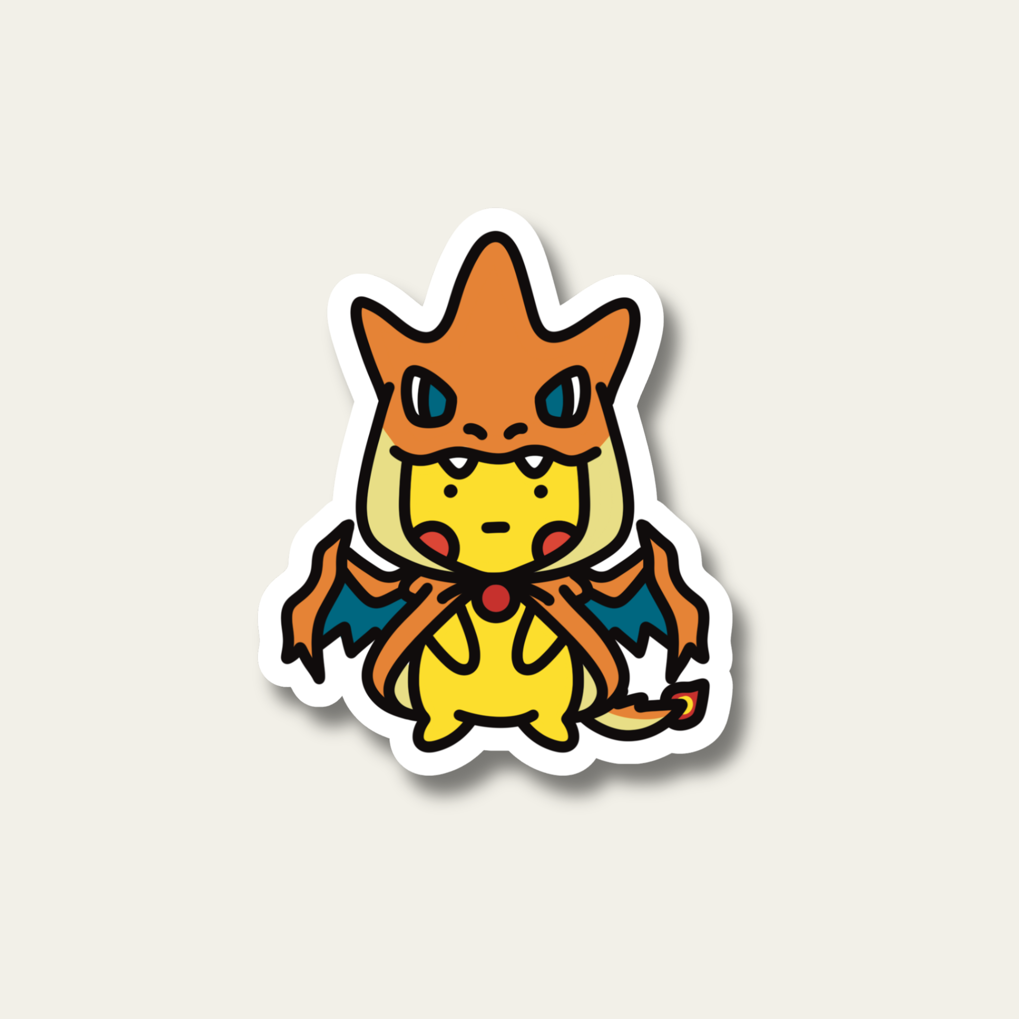 Charizard Poncho Wearing Pikachu Sticker