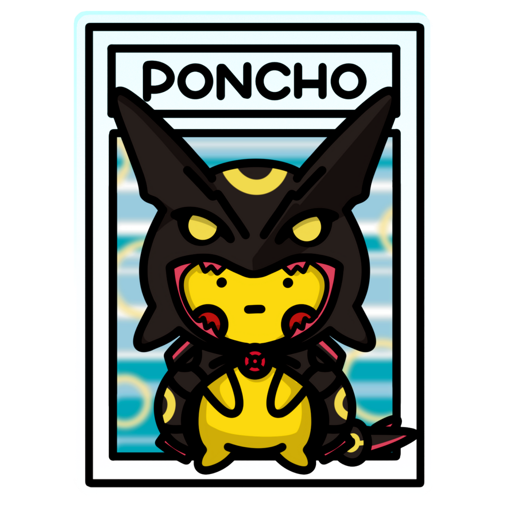 Bokémon TCG Acrylic Keychain - Poncho Wearing Pikachu