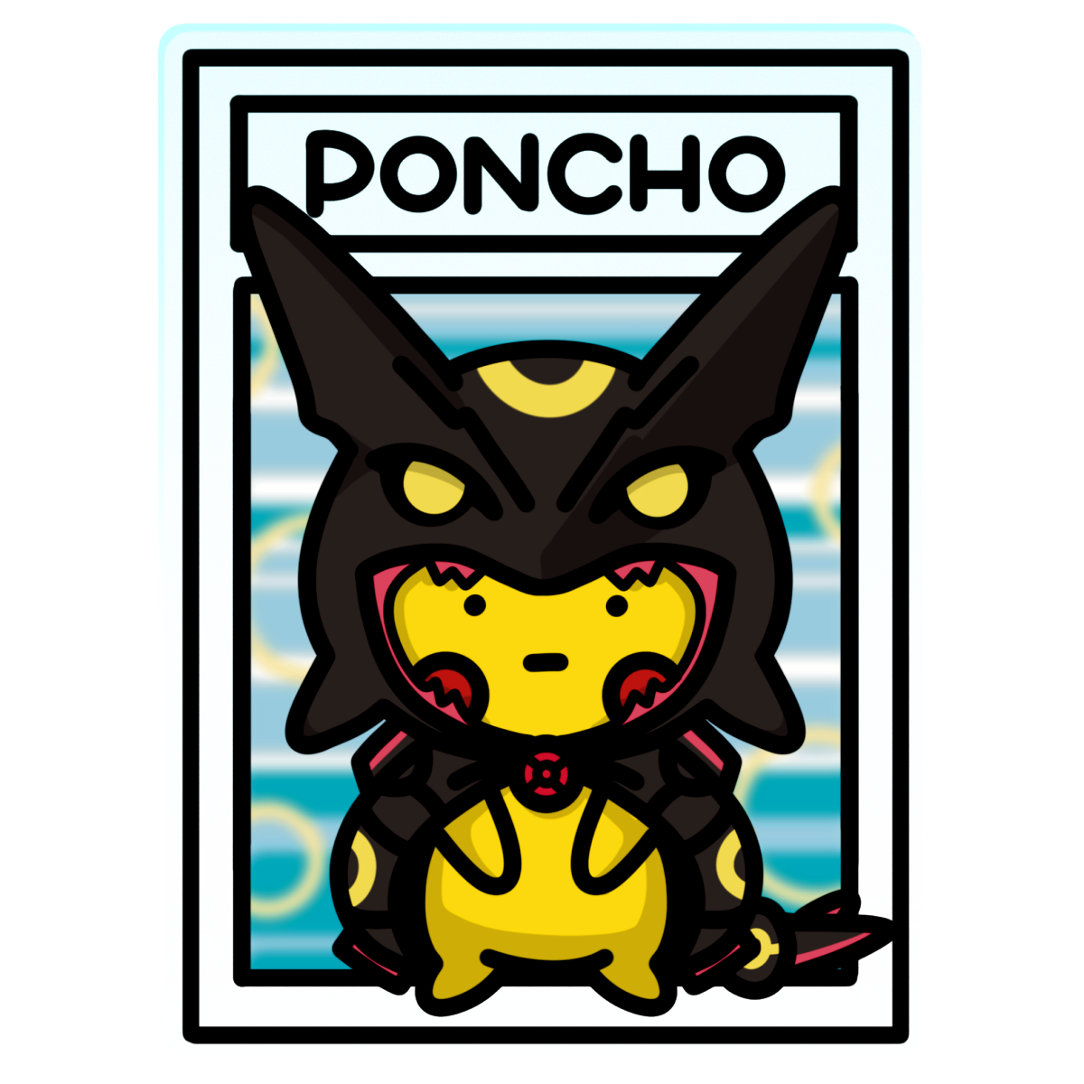 Bokémon TCG Acrylic Keychain - Poncho Wearing Pikachu