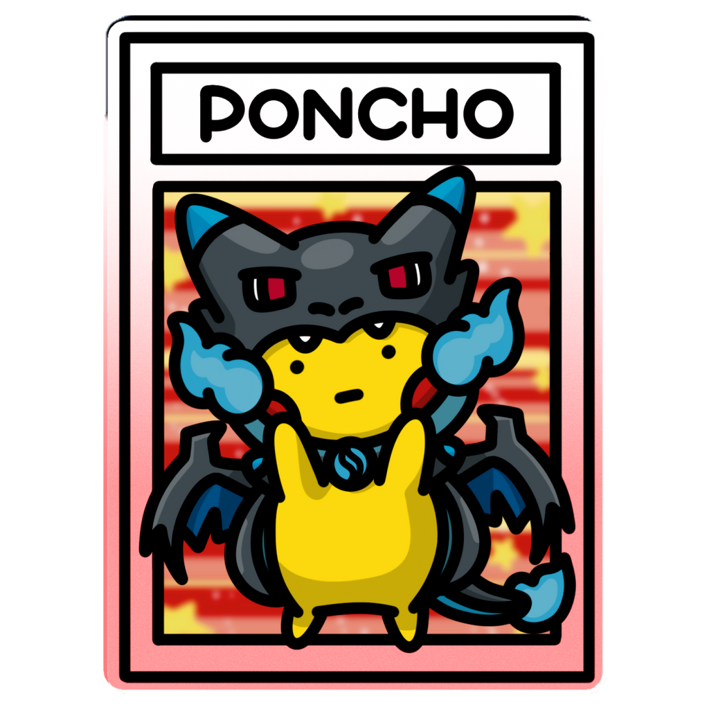 Bokémon TCG Acrylic Keychain - Poncho Wearing Pikachu