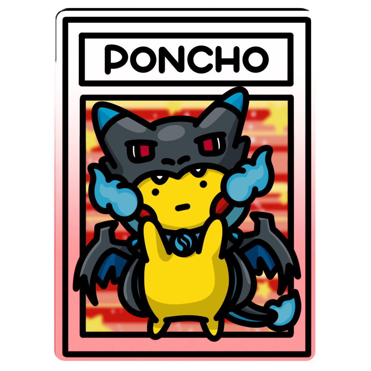 Bokémon TCG Acrylic Keychain - Poncho Wearing Pikachu