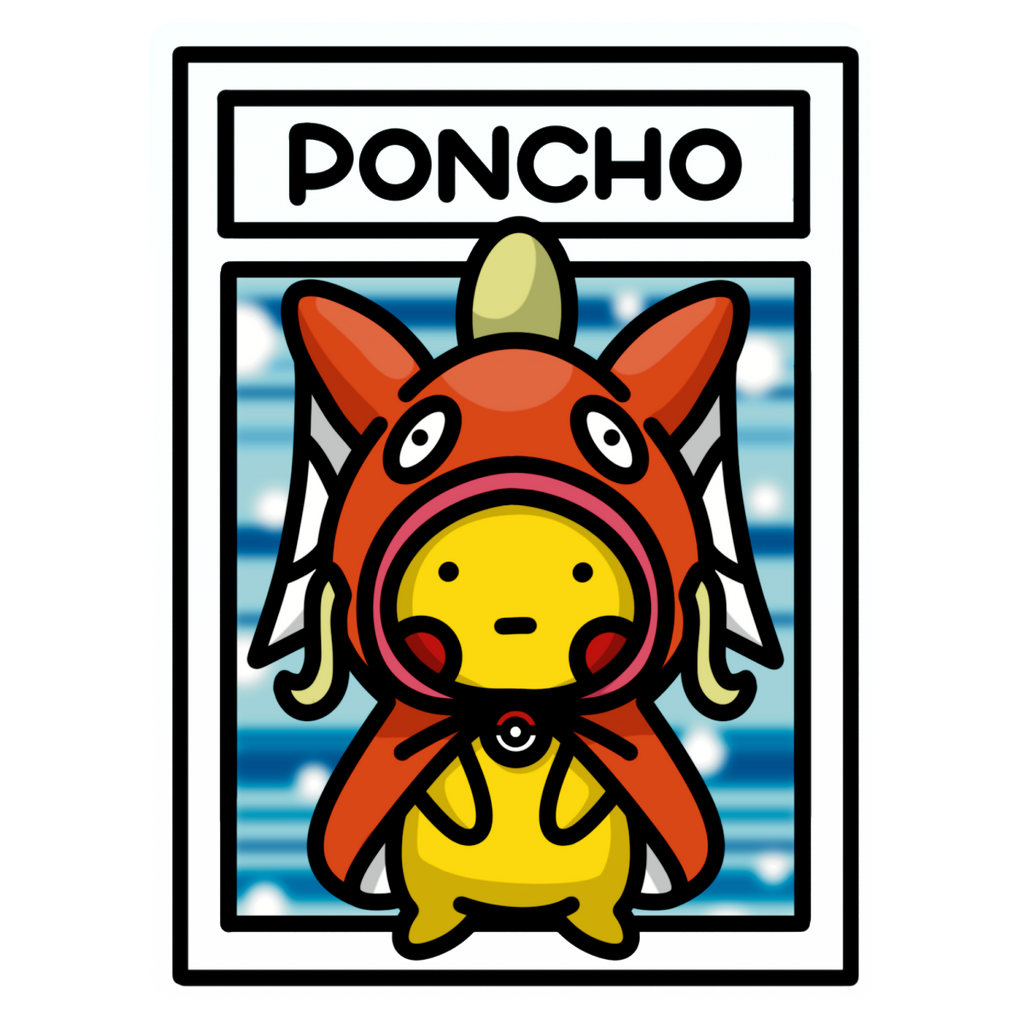 Bokémon TCG Acrylic Keychain - Poncho Wearing Pikachu