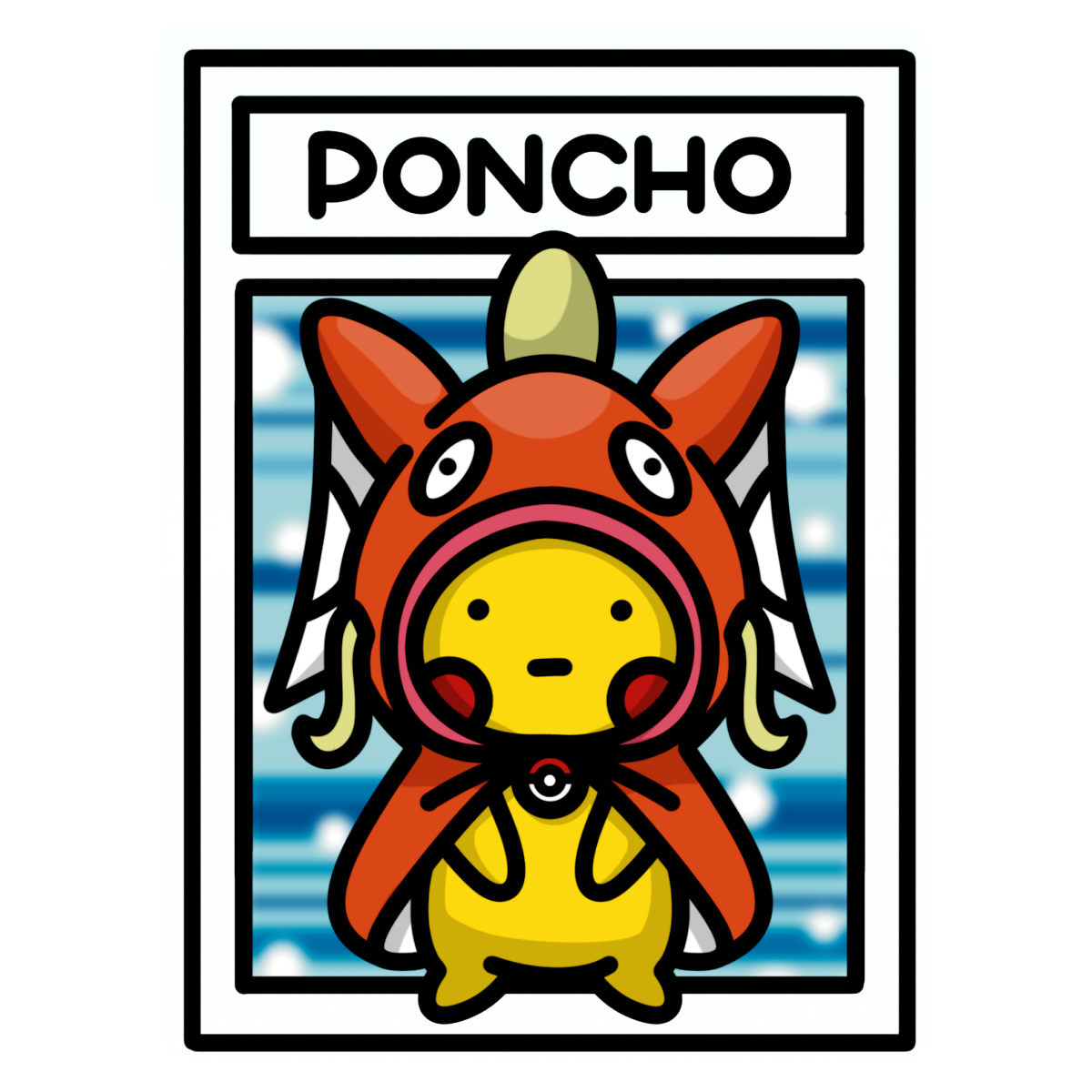 Bokémon TCG Acrylic Keychain - Poncho Wearing Pikachu