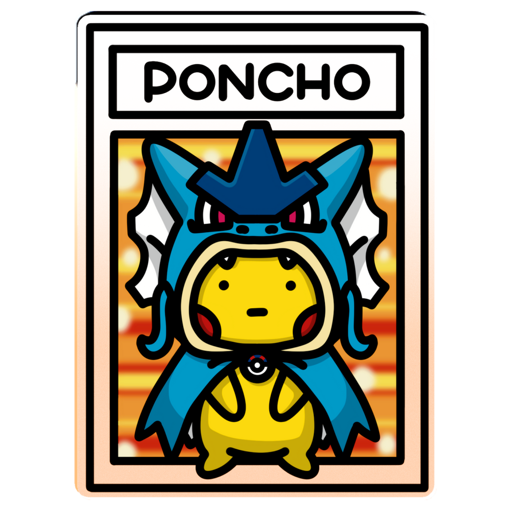Bokémon TCG Acrylic Keychain - Poncho Wearing Pikachu