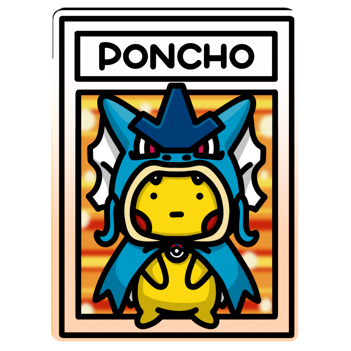 Bokémon TCG Acrylic Keychain - Poncho Wearing Pikachu