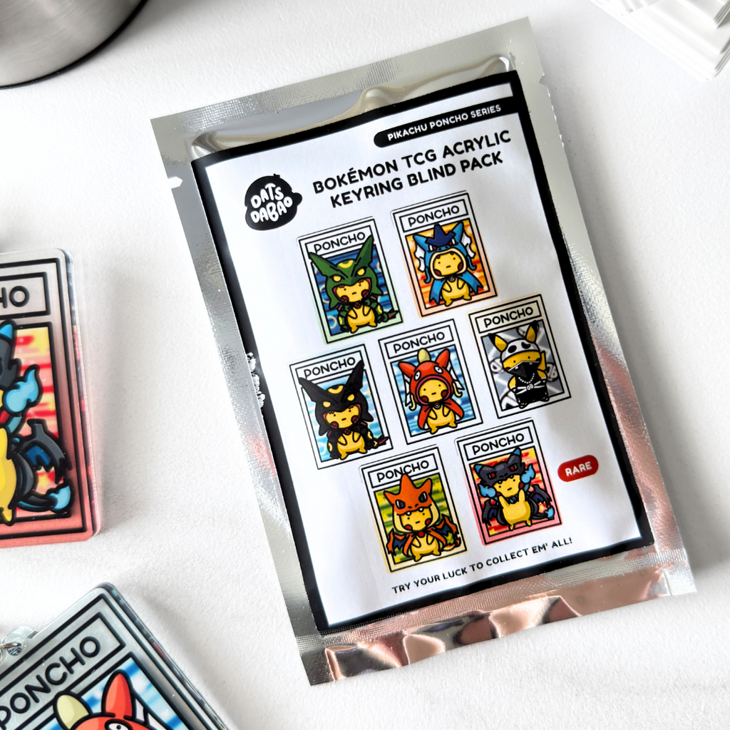 Bokémon TCG Acrylic Keychain - Poncho Wearing Pikachu