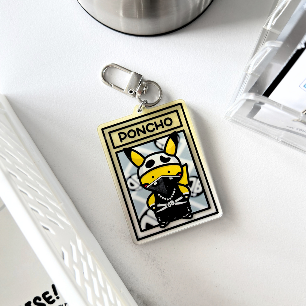 Bokémon TCG Acrylic Keychain - Poncho Wearing Pikachu
